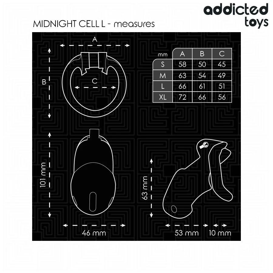 ADDICTED TOYS LOCKED - MINDNIGHT CELL GABBIA PER PENE TAGLIA L